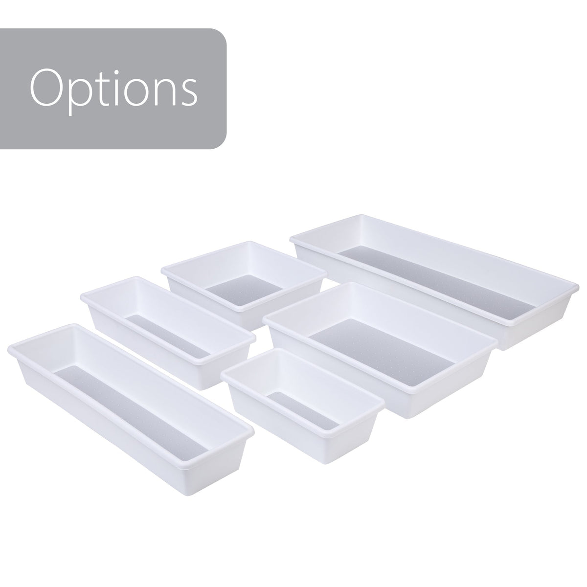 Plastic Drawer Organizer - BPA Free - 9.75 x 3.75 Inch - White